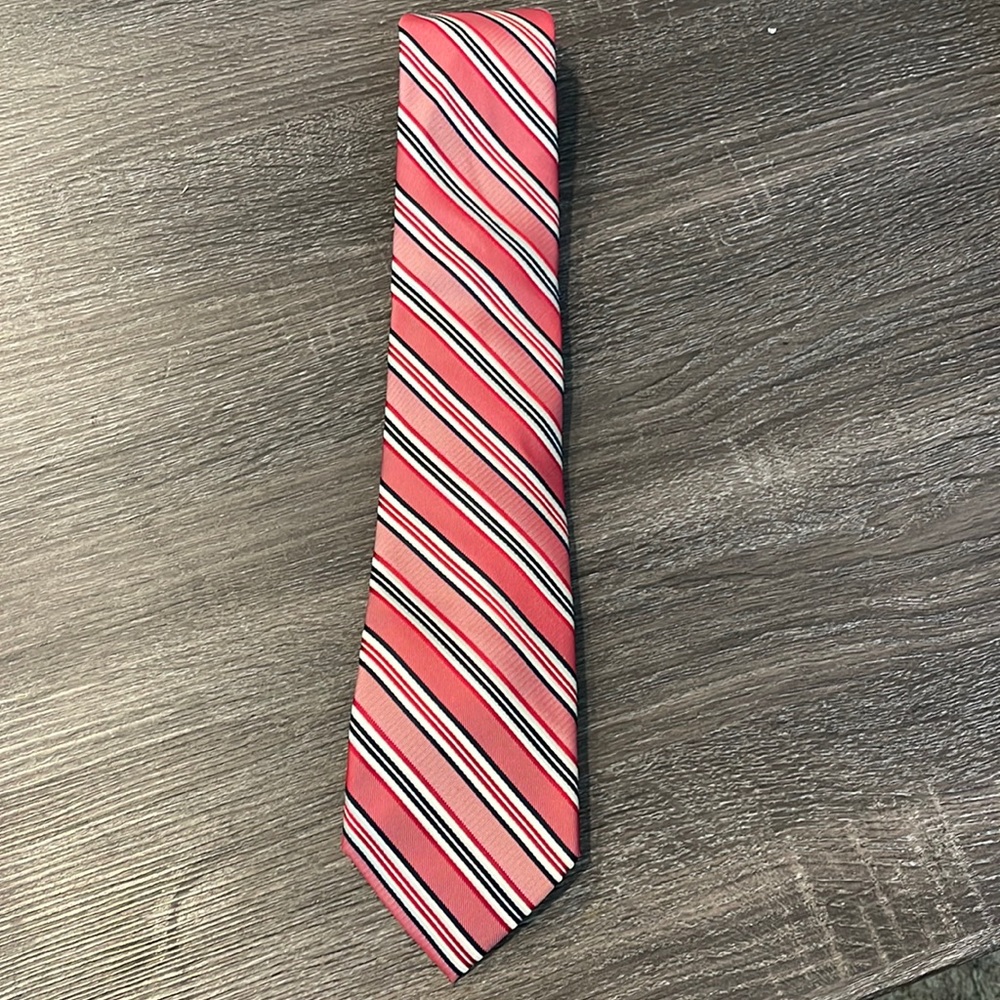 Mens Black Brown 1826 tie - Red Stripe